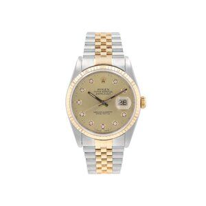 Rolex Datejust 16233 36mm Champagne Diamond (N.S) Dial Fluted Bezel Jubilee Band